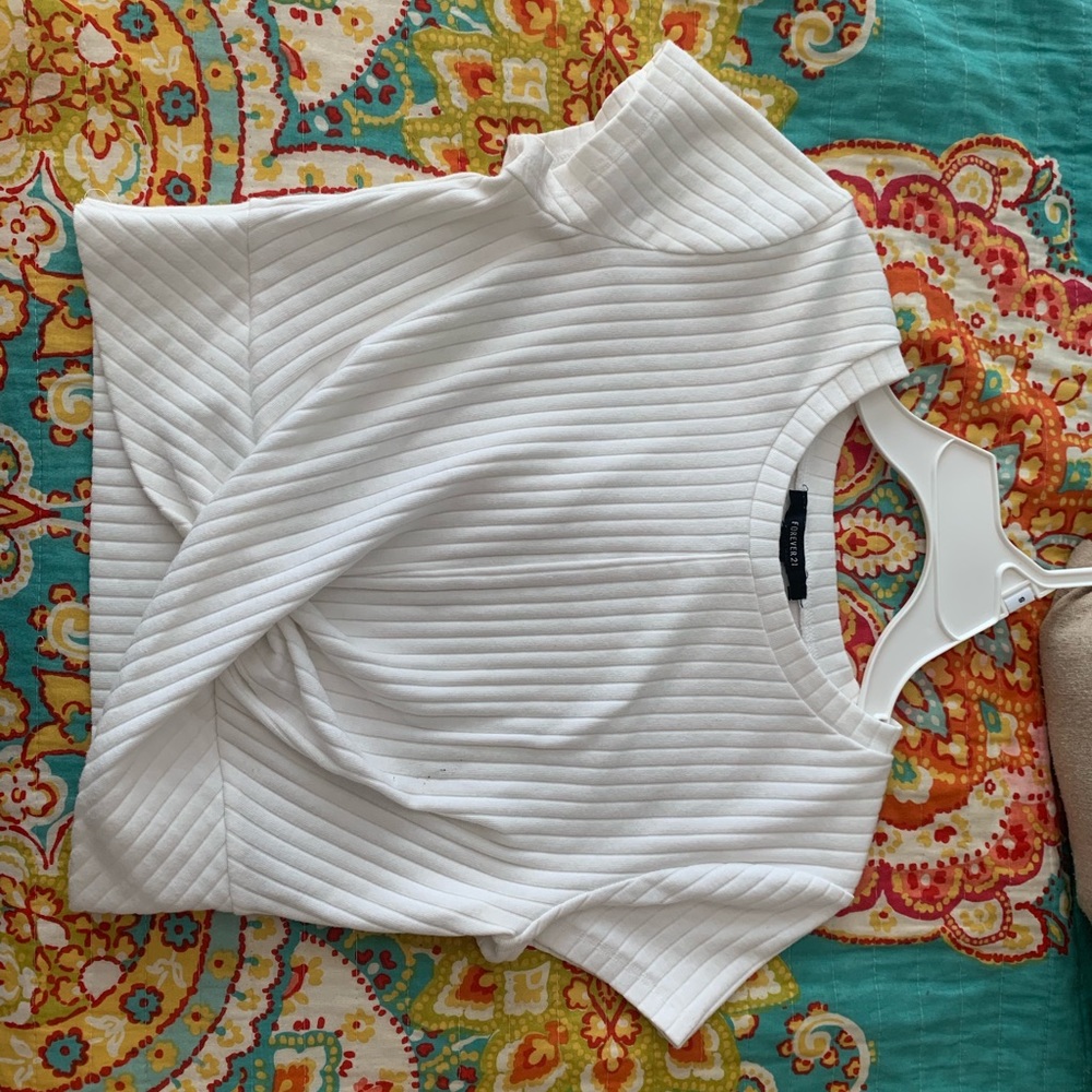 white crop top